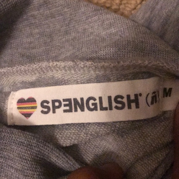 Gray turtle neck long  sleeve with sleeve accent - Picture 5 of 5